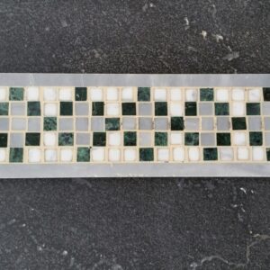 Chequered Mosaic Marble Tile Grey