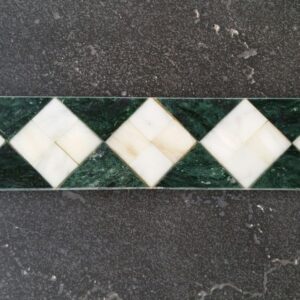 Double Diamond Mosaic Marble Tile White