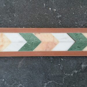 Chevron Mosaic Marble Tile Green Apricot