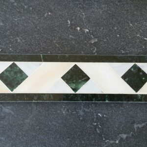 Zig-Zag Mosaic Marble Tile Green Apricot