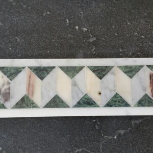 Accordion Mosaic Marble Tile Creme Green