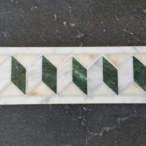 Accordion Mosaic Marble Tile Green Creme