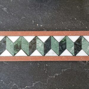 Accordion Mosaic Marble Tile Green Black