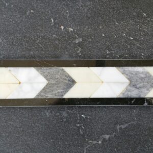 Chevron Mosaic Marble Tile Black