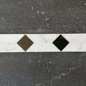 Diamond Mosaic Marble Tile Black White